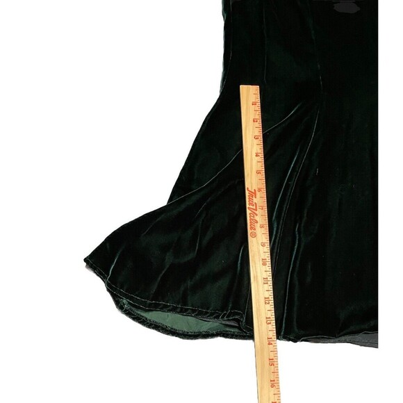 Vintage Velvet Emerald Green Strapless Sweetheart Mermaid Gown Maxi Bow Dress S - Picture 9 of 10